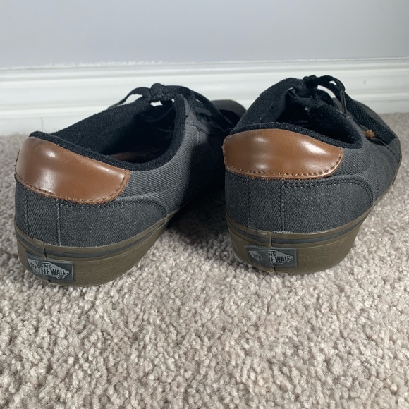 Charcoal Vans Bishop Waxed Denim Black Low Top Shoes - Picture 4 of 5